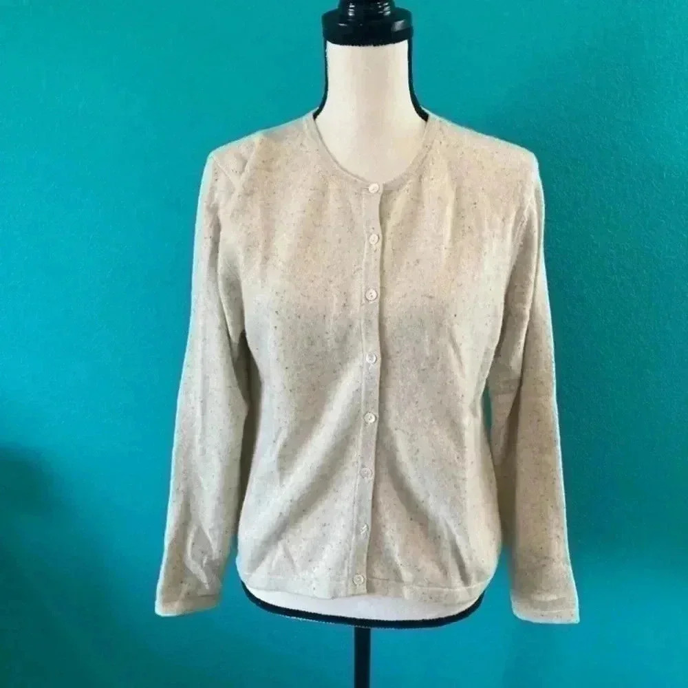 Talbots petites 100% cashmere beige sweater in size small